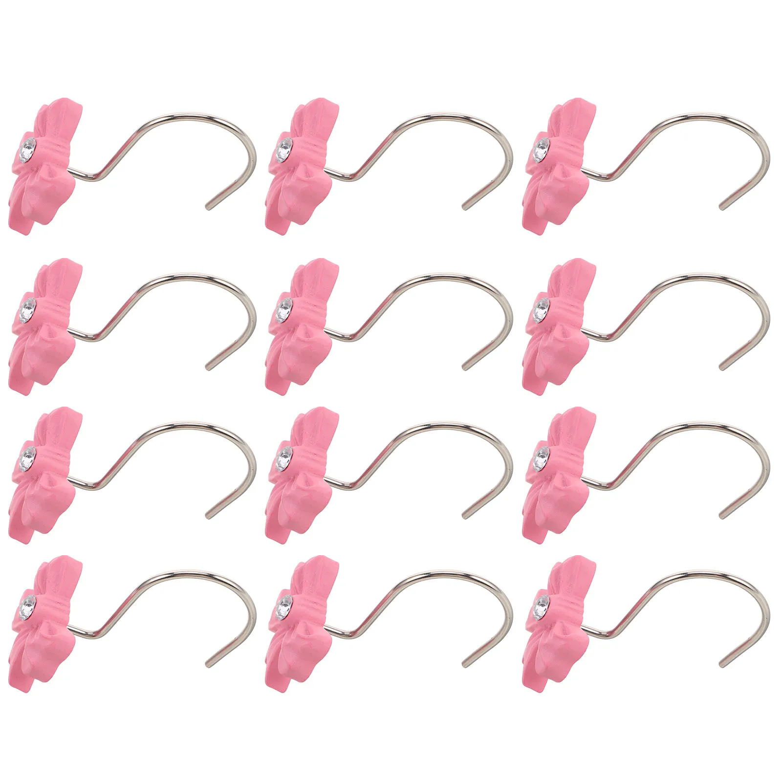 

12Pcs Shower Curtain Hooks Bow Knot Decorative Resin Rings for Bathroom Drapes Curtains Bathroom Curtain Hooks Bow