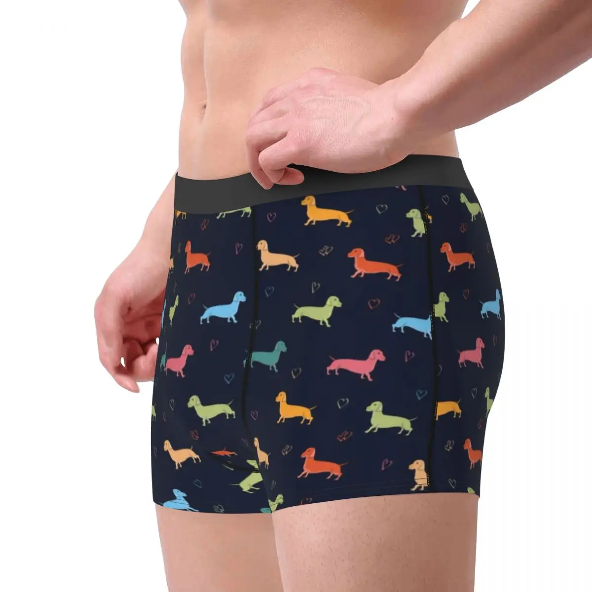 Dachshund Underwear Men Sexy Printed Customized Badger Sausage the Wiener Dog Boxer Shorts Panties