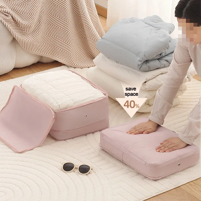 1pc Compression Packing Clothes Down Jacket Cotton Quilt Storage Foldable Super Space Saving Self-compression Organizer