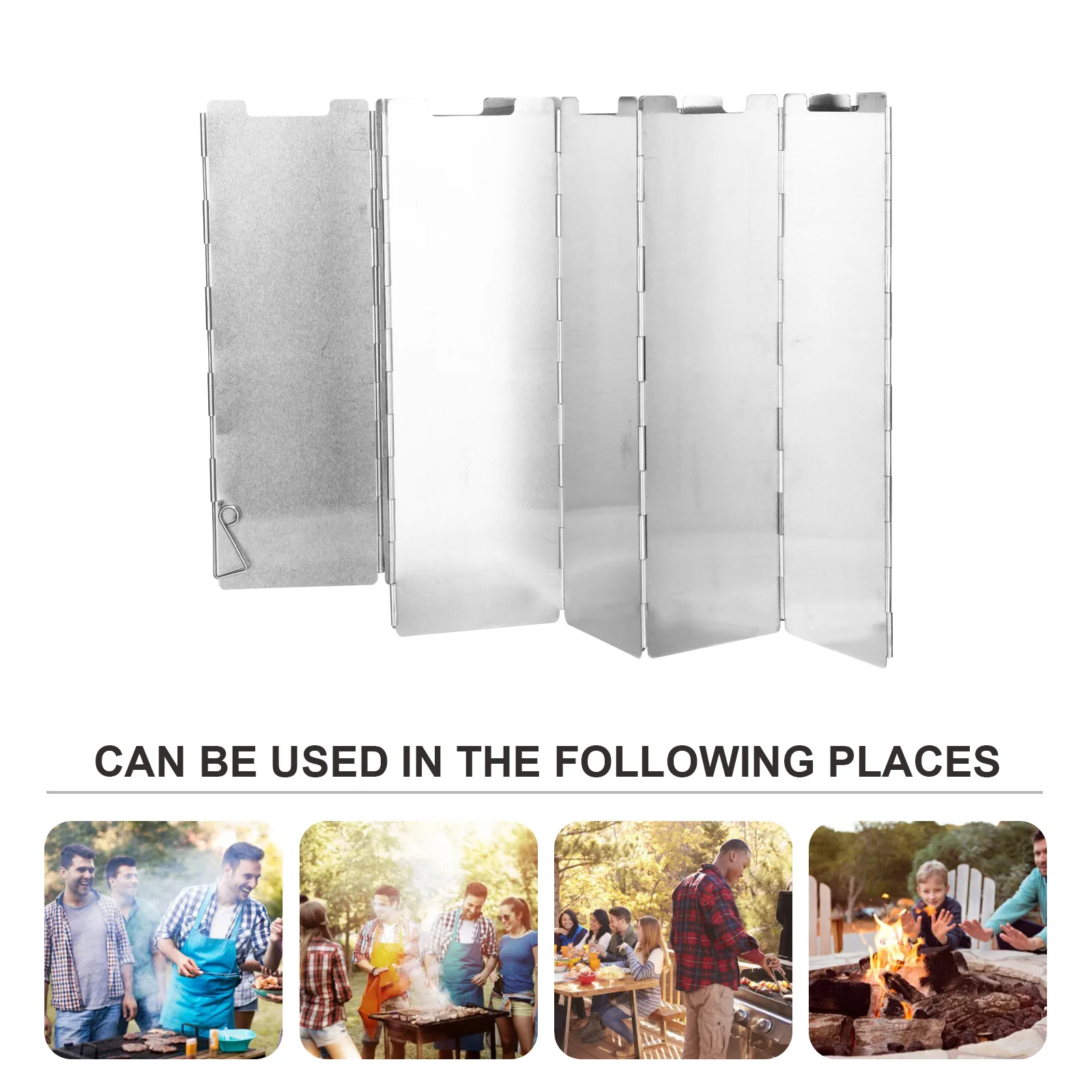 

Wind Shield Aluminum Plate Camping Deflector Stove Windscreen Pocket for Outdoor Alloy Supply Windshield Foldable