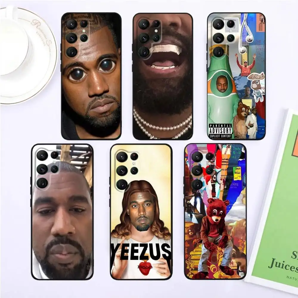 

K-Kanye rapper West Phone Case For Samsung S25,S24,S23,22,21,Ultra,Pro,S10,S30Plus,20lite Black Cover
