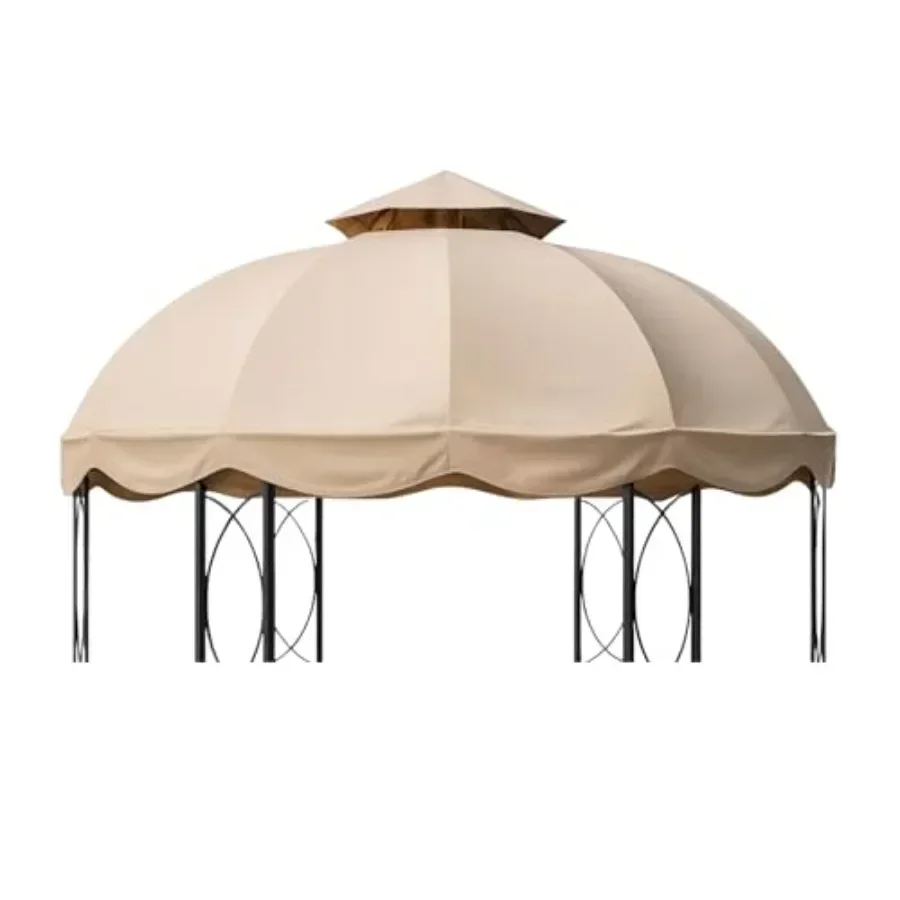 Reinforced RipLock 350 Replacement  Top Cover for Garden Treasures 12ft Round Gazebo Model S-GZ1D Beige Sun Protection Durable