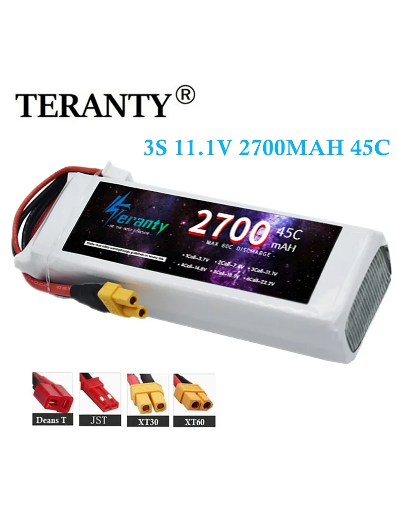 

TERANTY 2700 MAH 45C 3S batterie Lipo pour voiture RC camion avion FPV UAV Drone 7.4V 2 pièces batterie