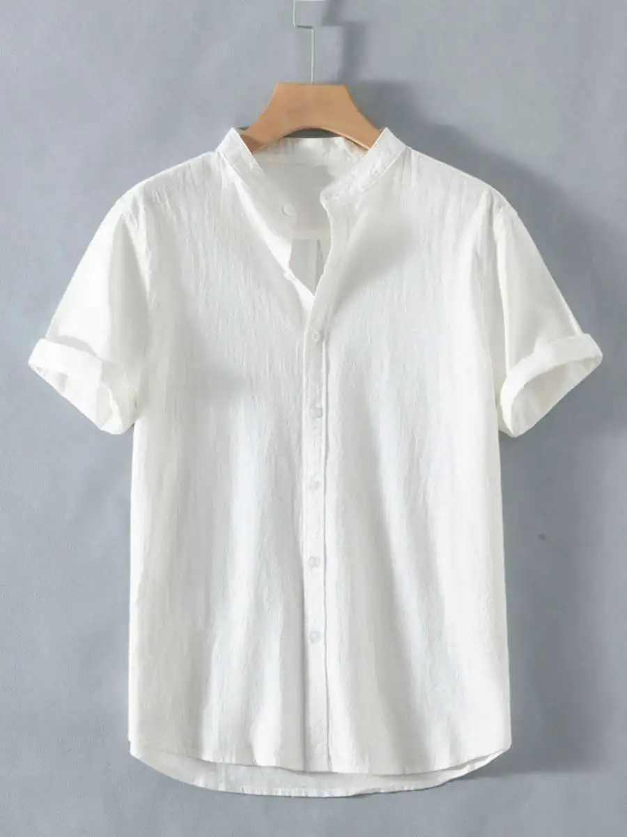 

New Summer Men's Cotton Linen irt Trendy ort Sve Loose Fit Classic Chinese Sle T-irt Lightweight Spring Faion