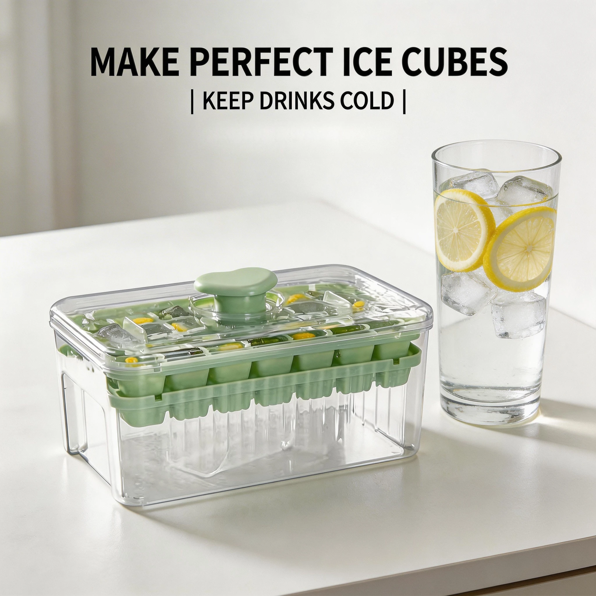 

Ice Cube Mold Press Ice Tray Bucket One-touch Release Ice Maker Portable Ice Box For Cocktail Whiskey Drinks Kitchen Accessories
