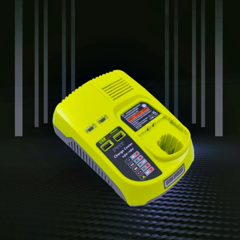 12V-18V Chrom Nickel Wasserstoff NI-CD NI-MH Batterieladegerät Überlastschutz mit 2USB-Ladeanschlüssen für Liyoubi P108 P117