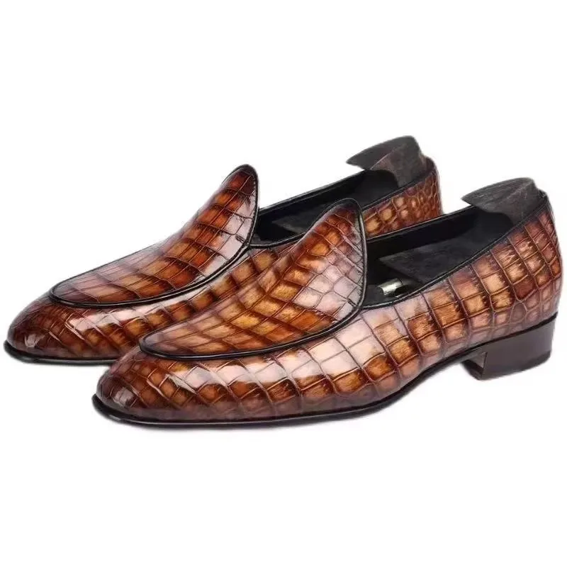 shengzhuangsnabao new men leisure shoes male crocodile shoes wedding shoes loafers brush color business shoes
