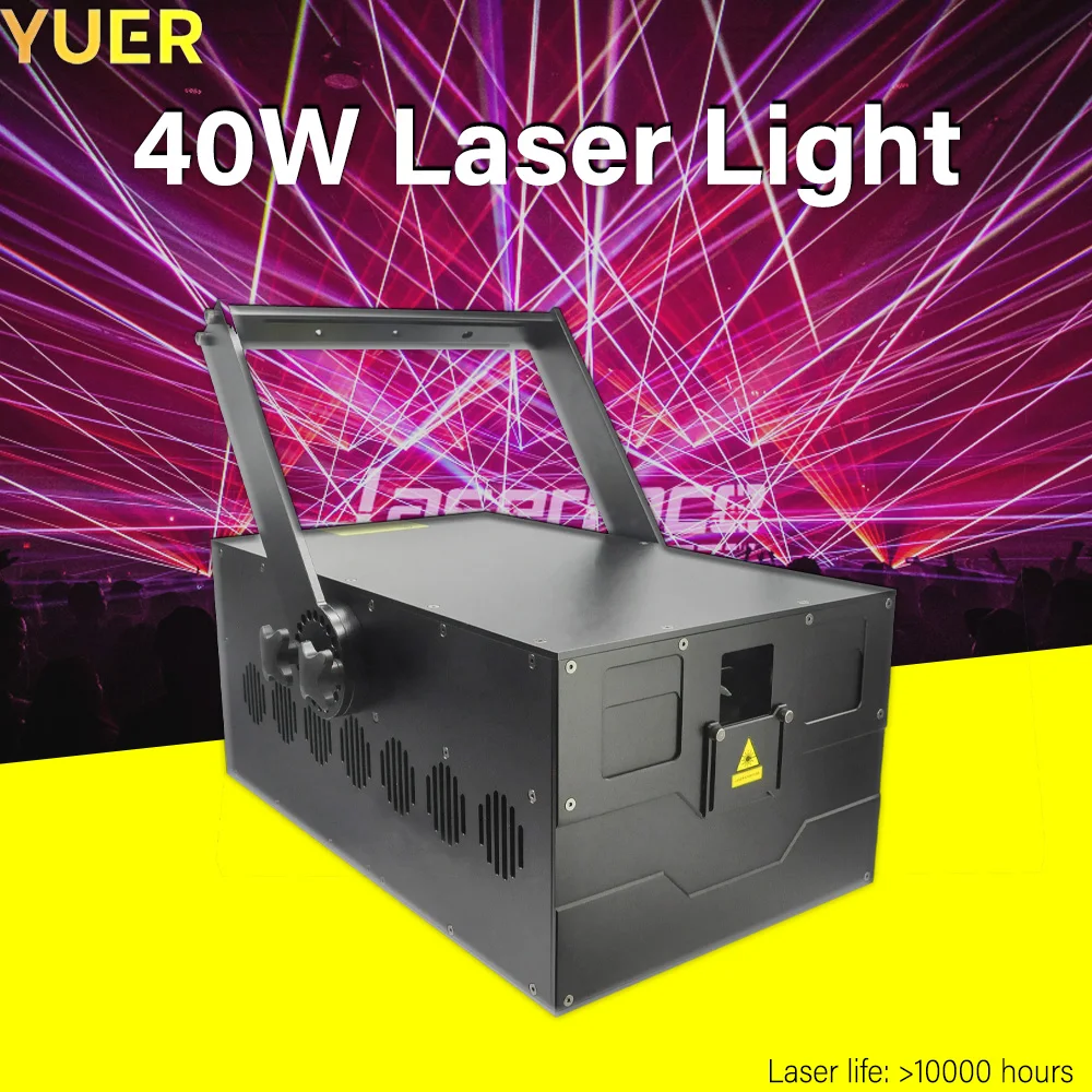 YUER  40W Performance Laser Light ILDA Large Stage Show System Specialized 40Kpps Laser Projector For Concert DJ Disco Festiva