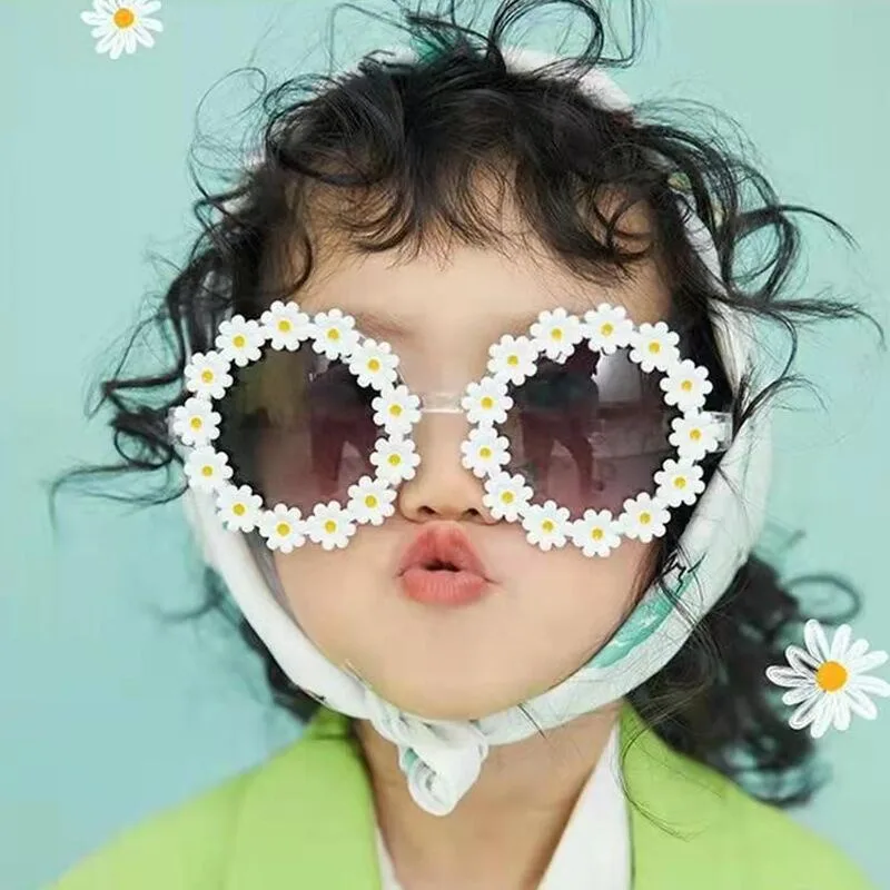 Neue Kinder Sonnenbrille Kinder Runde Blume Sonnenbrille Mädchen Jungen Baby Sport Shades Gläser UV400 Outdoor Sonnenschutz Brillen