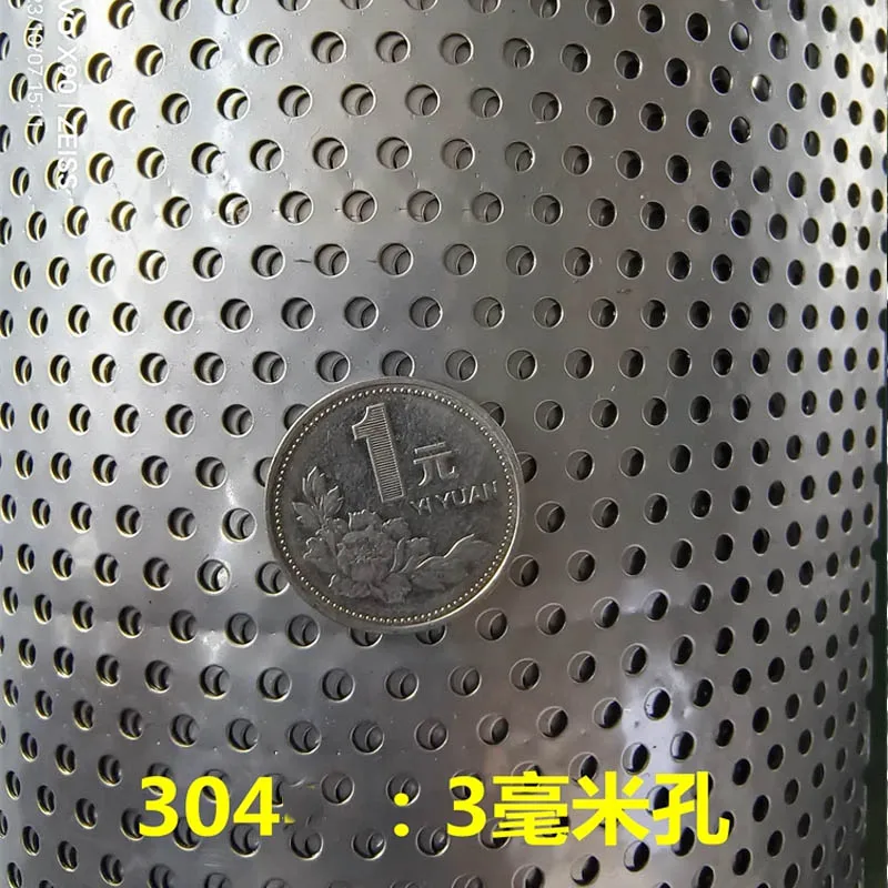 1x1meter Thin Galvanized Decor 3-10mm Hole Punch Perforated Metal Silencing Water Leakage Backing Sieve Plate Sheet Screen Mesh