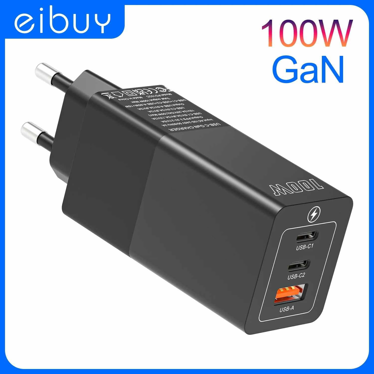 GaN 100W USB C Fast Charger PD 100W GaN Type-C Quick Charging Power Adapter Wall ChargerPPS2.0 for Laptop MacBook Samsung iPhone