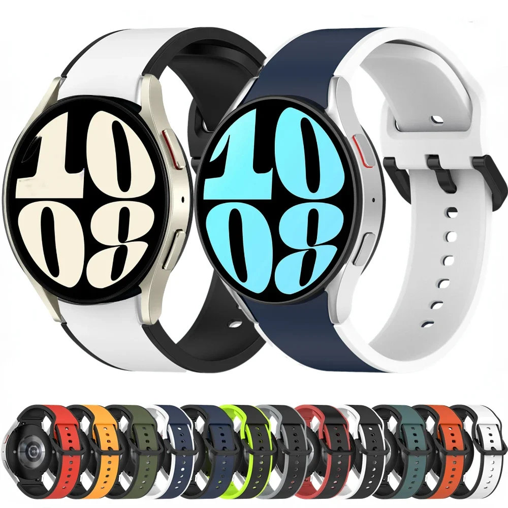 

No Gap 20mm Strap for Samsung Galaxy Watch 7/6/5/4 40mm 44mm 6 Classic 47mm 43mm Silicone Bracelet Wristband For Watch 5Pro 45mm