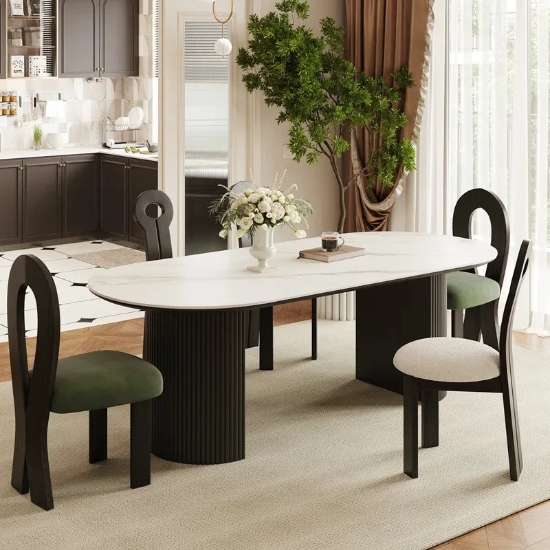 Mesa de Jantar de Luxo Estilo Meio Século, Mesa Nórdica de Designer para Estudo, Escrita e Refeições, Mesa de Serviço para Lounge, Mesas de Jantar, Móveis de Cozinha