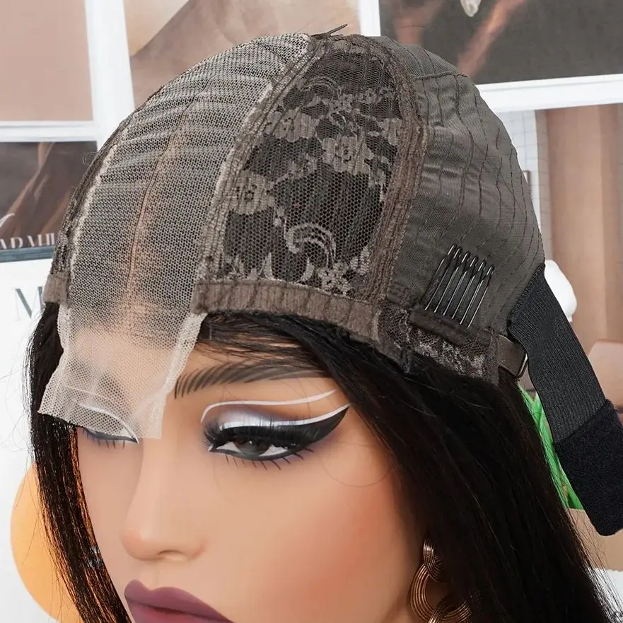 2x6 Lace Kim K Closure Wig Glueless Lace Front Wig 100% Human Hair Wig for Women Deep Middle Part Straight Natural Hair Bobbi image 5