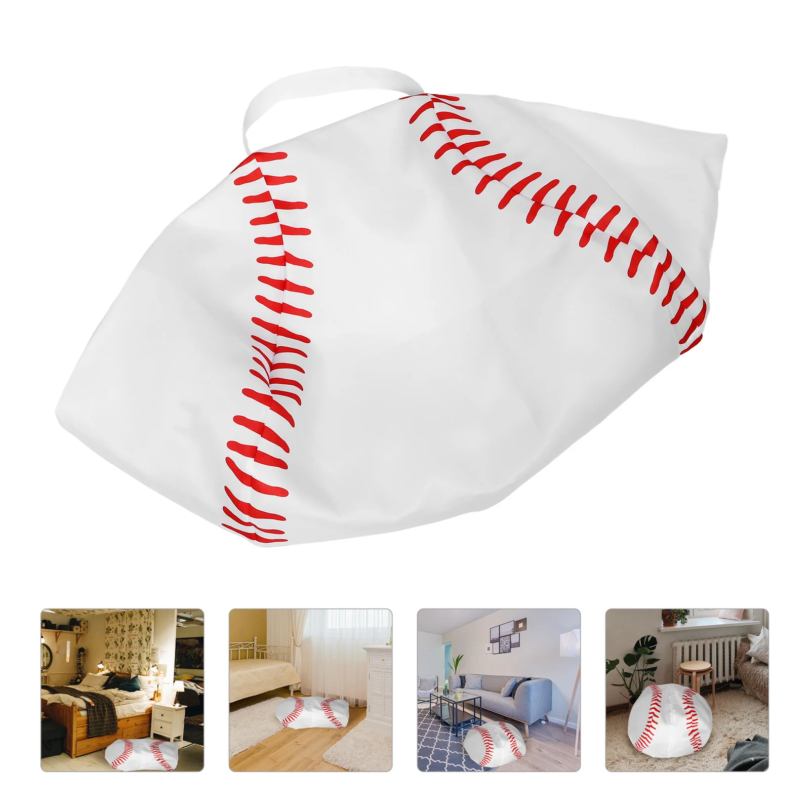 Plush Toy Storage Bag Stuffed Animals Bead Cover Baseball Pattern Bean Chair Beanbag Replacement Kid Toys