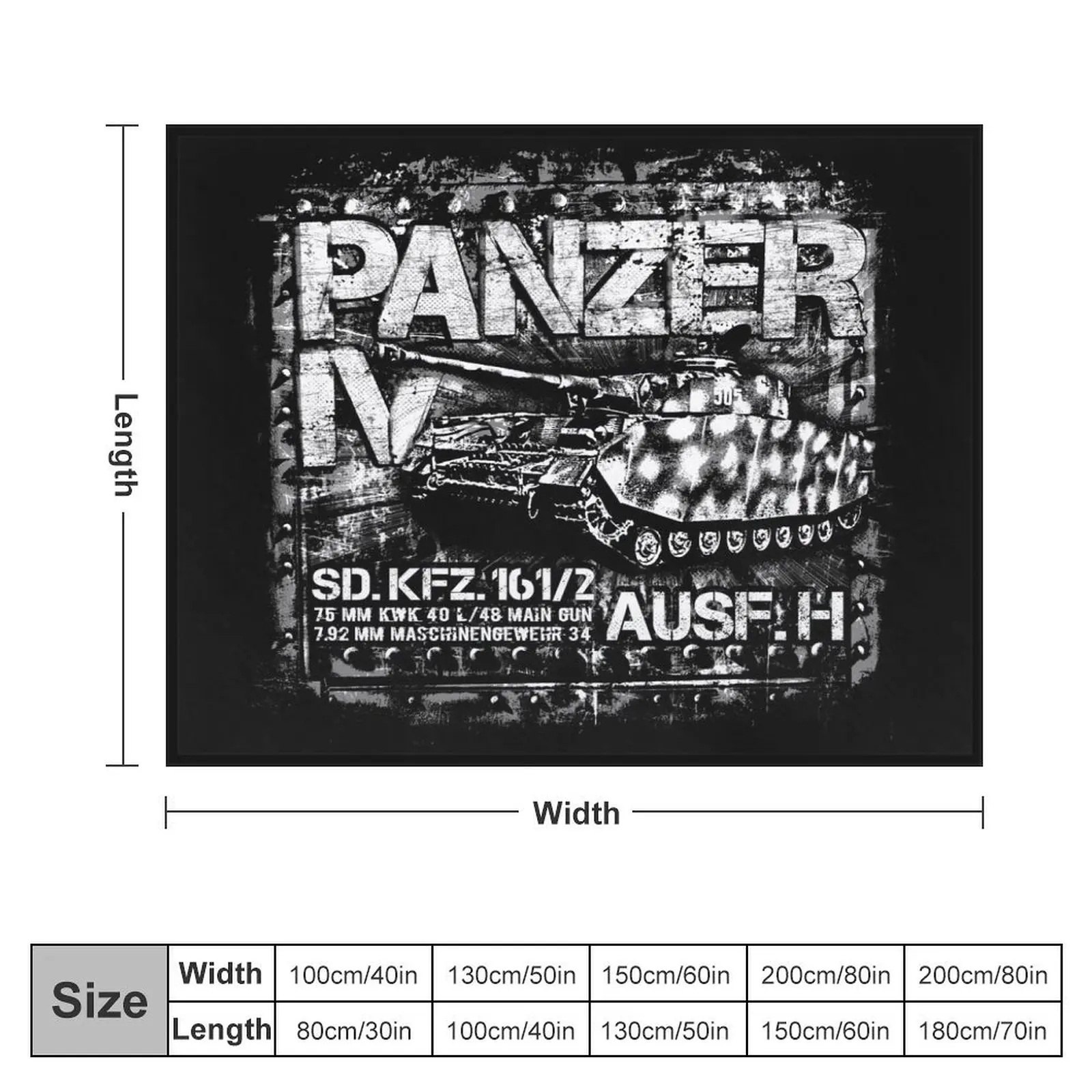 Panzer IV Throw Blanket blankets and throws Designers Blankets