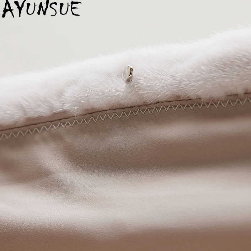 AYUNSUE معاطف الفرو الحقيقي للمرأة 2025 معاطف وسترات شتوية للسيدات ملابس كاجوال للمرأة جودة عالية Pelzmantel Damen #5