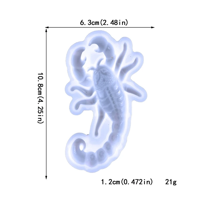 Shiny Scorpion-shape Keychain Silicone Mold Ornament Mold for Valentine Gift Drop Shipping