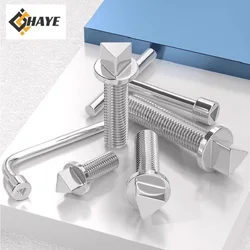 M6 M8 M10 304 Stainless Steel External Triangular Head Anti-theft Screw for Street Light Motor Box Guardrail Bolt with Free Key