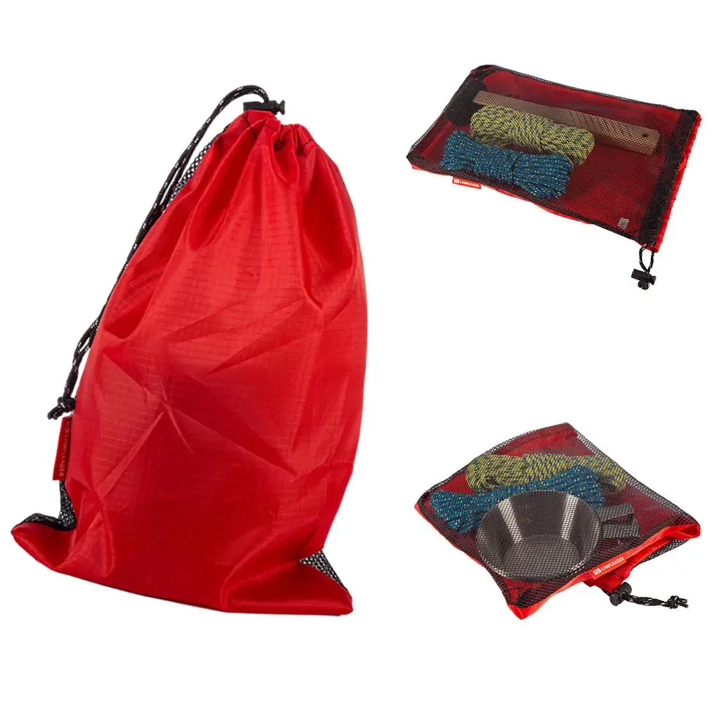 Portable Drawstring Bag, Laundry Bag, Mesh Stuff Sack, Golf Ball Bag, Nylon Mesh Bag for Storage, Sports