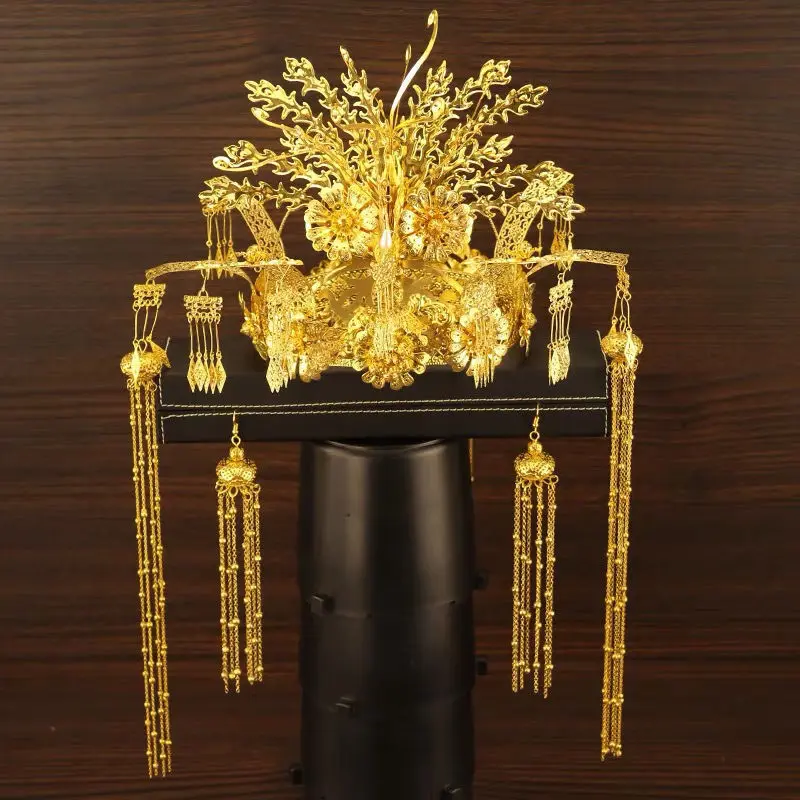 

Корона Феникса для косплея на Хэллоуин, костюмный китайский свадебный головной убор, комплект аксессуаров для волос для свадебного костюма, большой дракон и Феникс