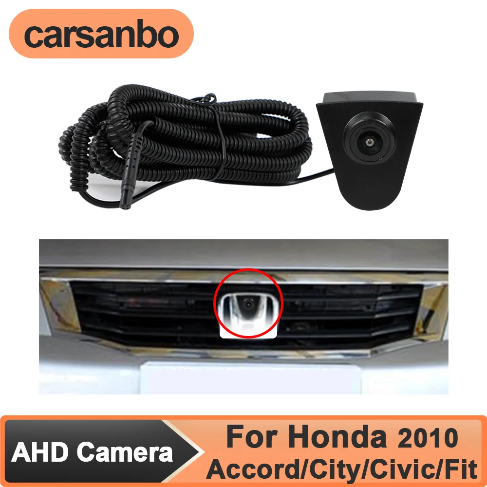 

Carsanbo AHD 1080P 150° Car Logo Front View Camera for Honda 2010 Accord/City/Civic/Fit Night Vision Waterproof Parking Monitor