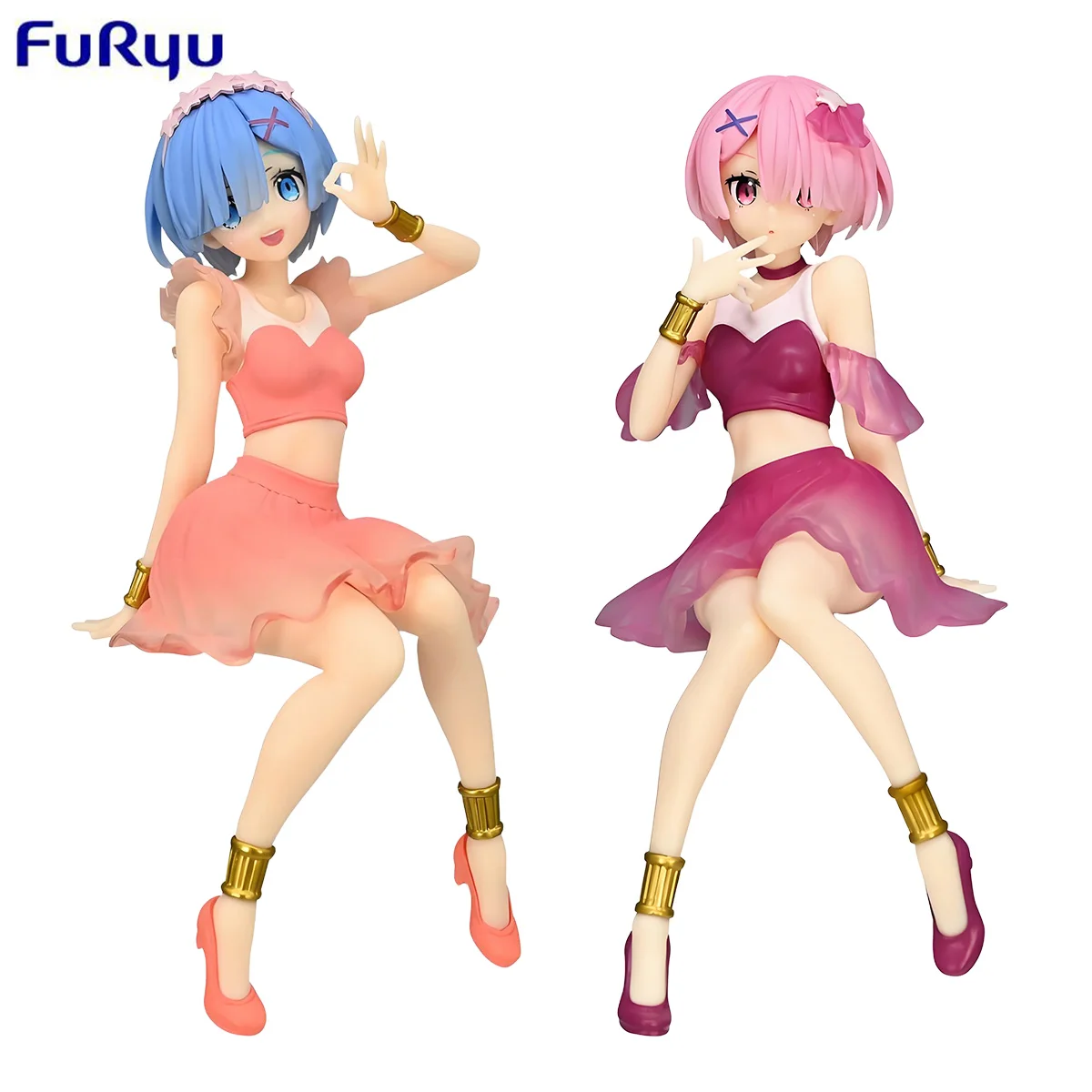 

In Stock Original FURYU Re:Life in A Different World From Zero Ram Rem Sparkling Party Pvc Anime Character Model Collect Toys