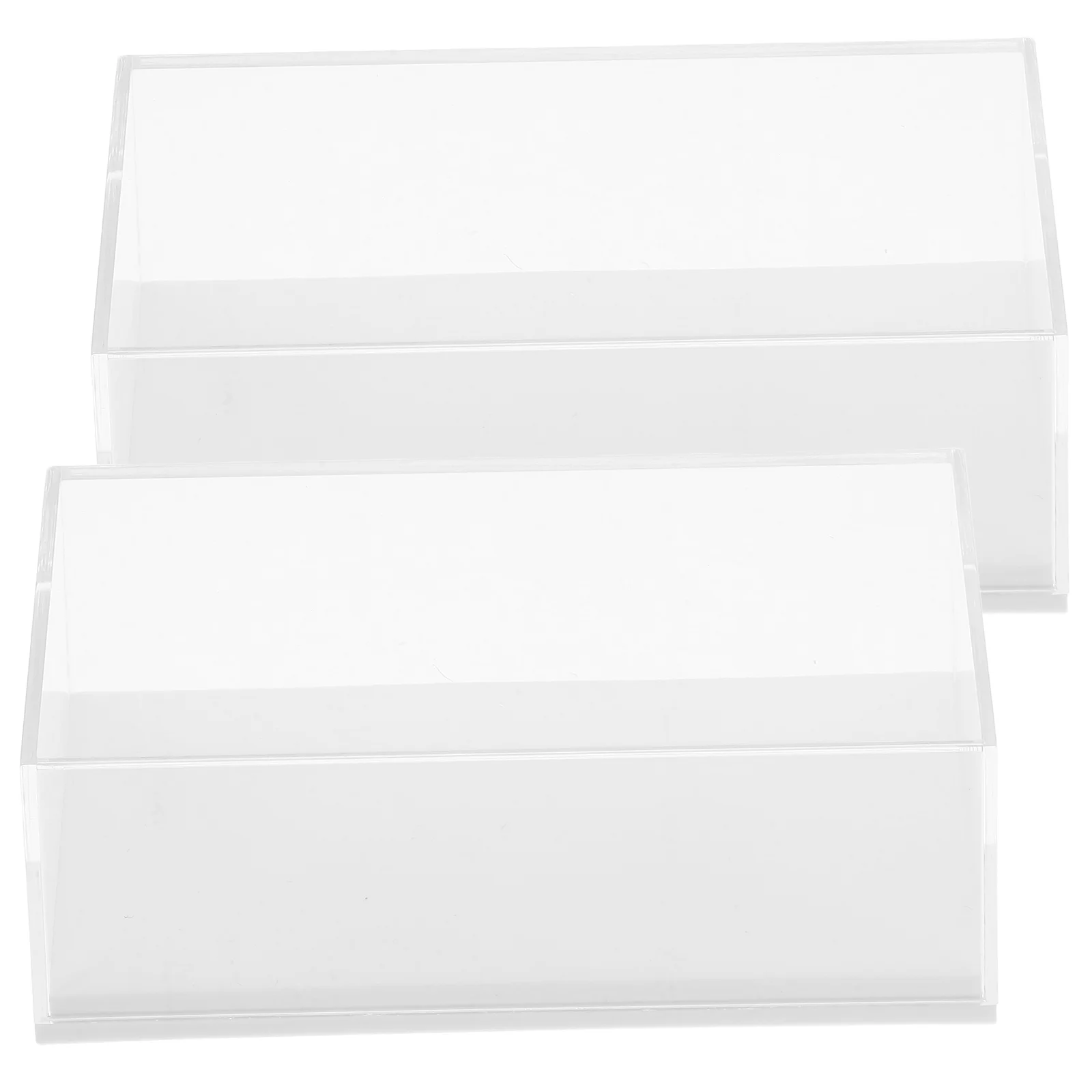 

2 PCS Car Model Display Box Clear Bins with Lids Figure Case Mini Acrylic Action