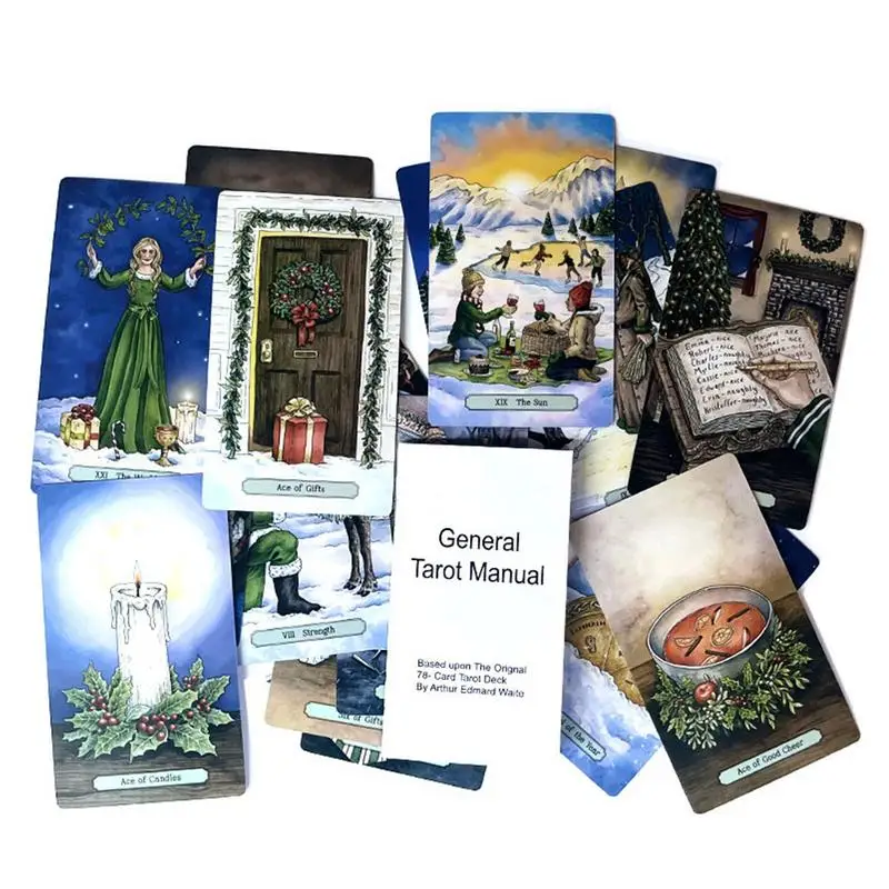 78 stücke Weihnachten Tarot karten Schicksal Weissagung Tarot karte Tarot Deck Weissagung Schicksal Orakel Karte für Party Entertain ment Brettspiel