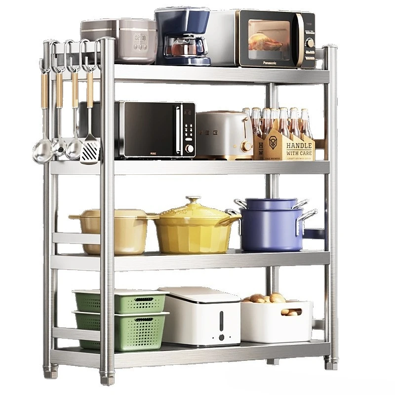 

Stainless steel kitchen rack, multi-functional storage rack for household cabinets