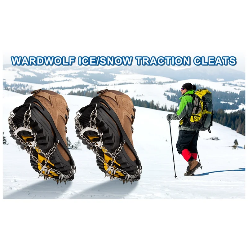 ABGR-28-Tooth 201 Edelstahl-Schuhüberzüge für den Außenbereich, Eis und Schnee, rutschfeste Krallen, geschweißte, rutschfeste Schuhüberzüge mit Eisgreifer