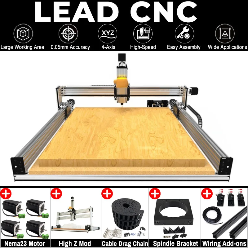 20%OFF BulkMan3D LEAD CNC Router Machine 4-Axis Screw Driven DIY Milling Precise Engraver for Milling Wood Metal Plastic Acrylic