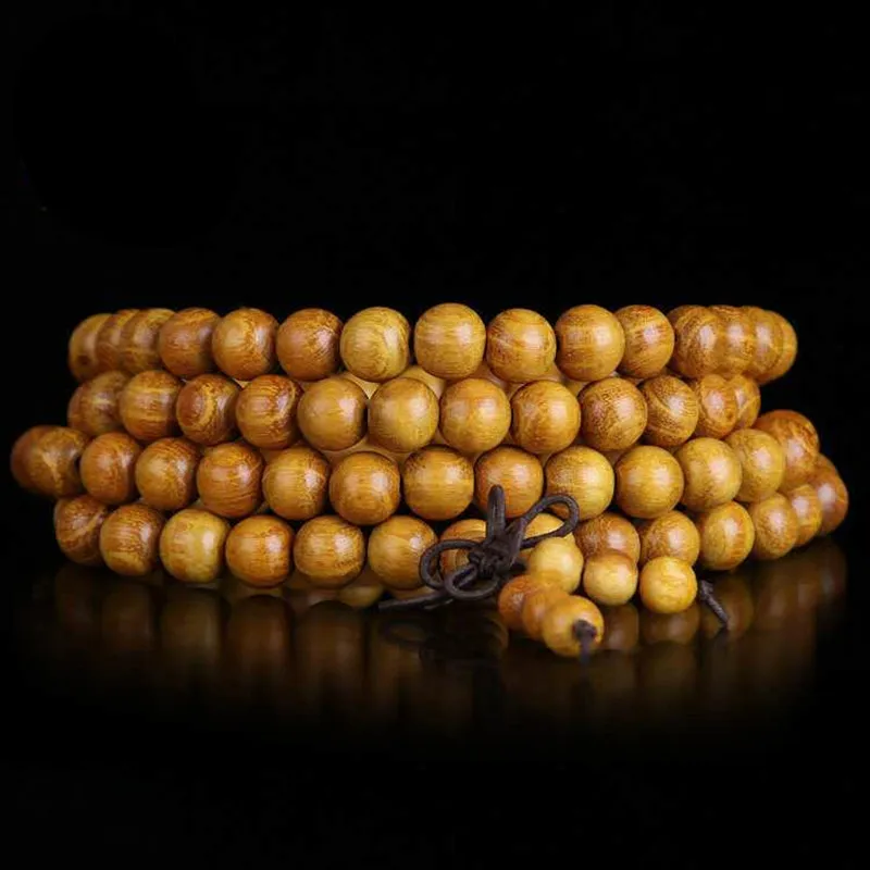 

Authentic Chlorophora Regiaa. Chev Bracelet6/8mm108Hainan Golden Tan round Beads Barrel Beads Beads Bracelet Wholesale One Piece