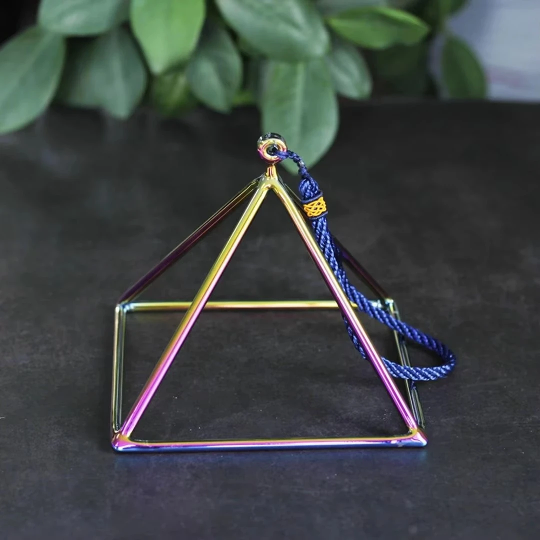 YXQY 3-10inch Alchemy Colorful Crystal Pyramid Yoga Meditation Colorful Pyramids Sound Therapy Percussion Instruments