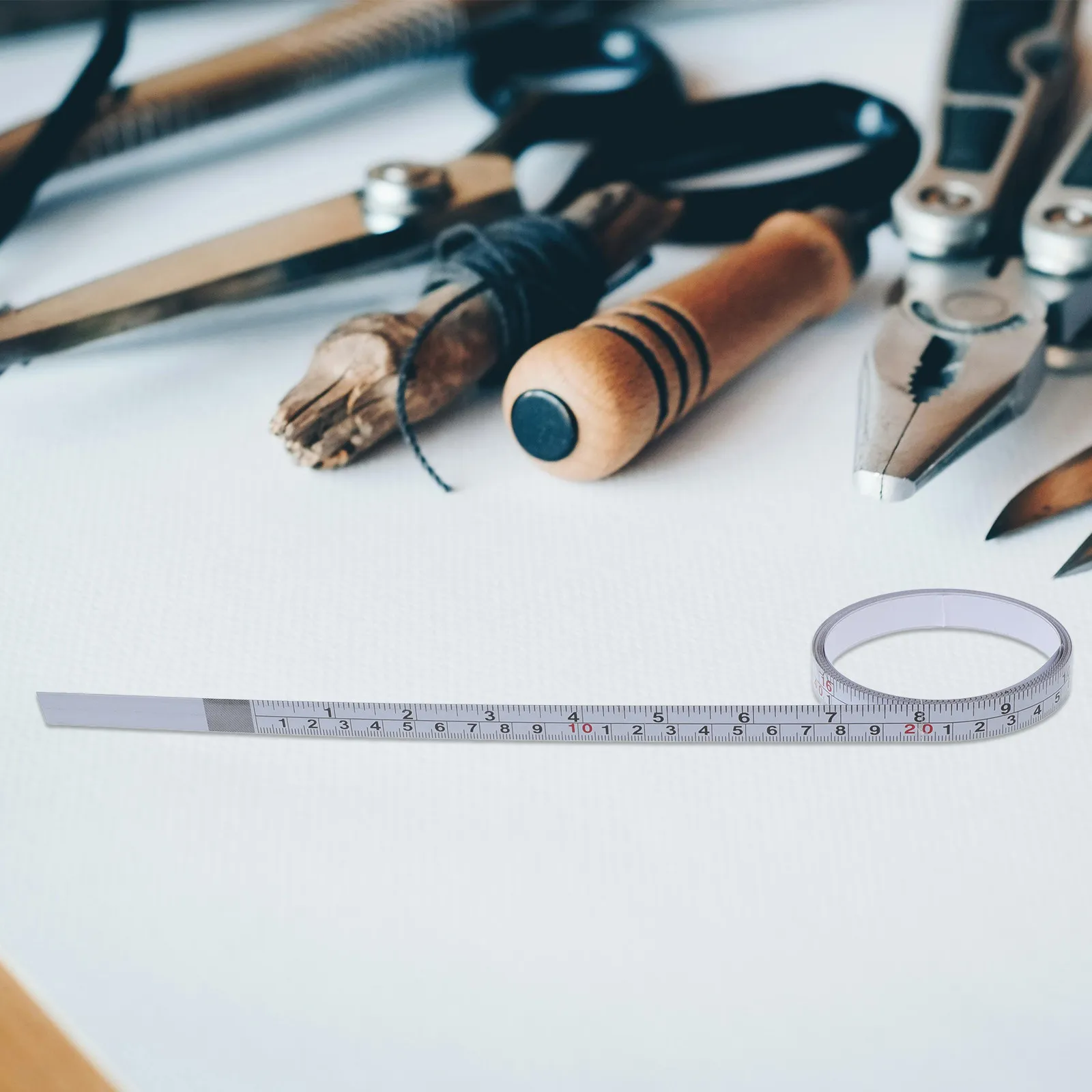 Self-Adhesive Precision Measuring Tape Dual Scale Metric Imperial Ruler Tape Peel Stick Woodworking Drafting Table Workbench Use