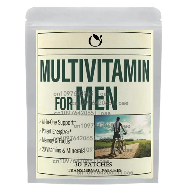

30 Patches Men’s Multivitamin Transdermal Patches, Supplement With Vitamin A, C, Zinc, Calcium for Men for Energy, Focus