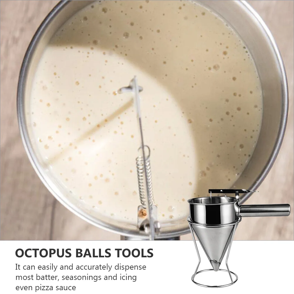 

Stainless Steel Kitchen Sushi Tools Piston Funnel for Octopus Balls Batter Dispenser Funnel Accessories Baking Tools