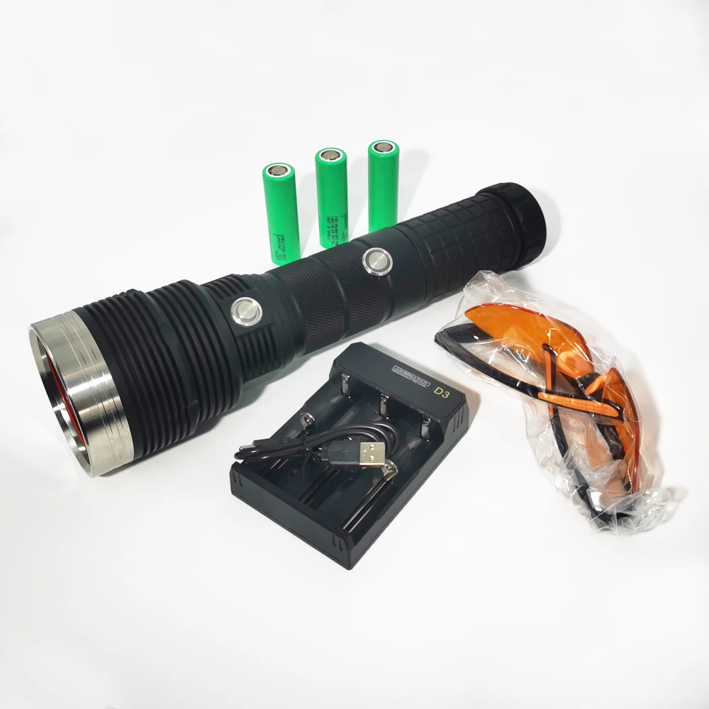 Rechargeable Blue Customized  LED Flashlight Torch