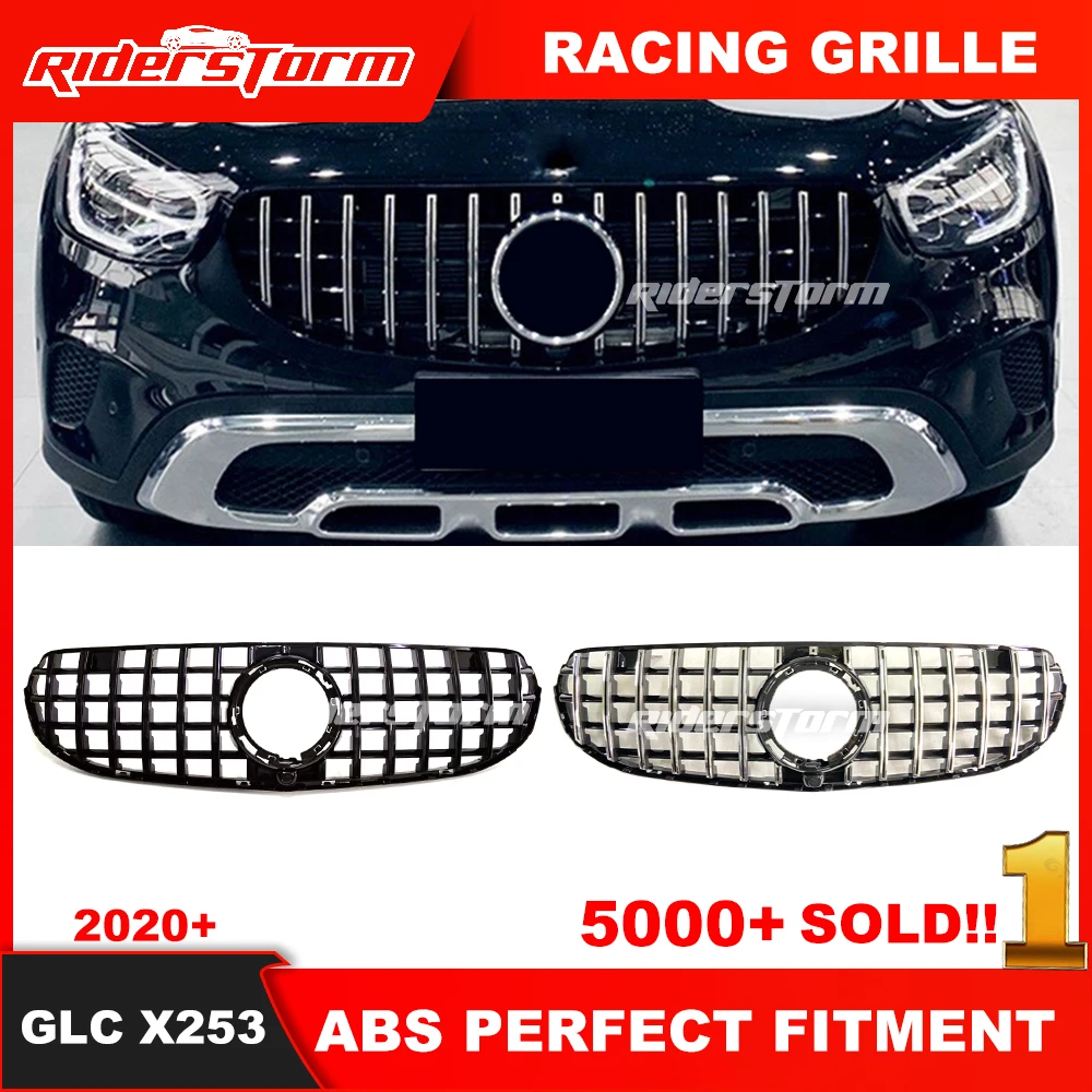 2020+ GLC class X253 grille Car Front Bumper Grille for GLC class X253 off road Silver black Design ABS replacement