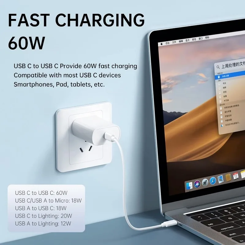 5-in-1 Magnetic Portable Multifunctional Data Cable Storage Box ,PD 60W Charging Data Cable Sim Card Tray Eject Tool and Slots