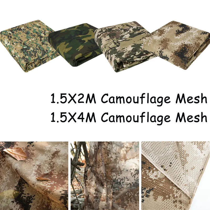 300D Camouflage Burlap Mesh Fabric Sun Shelter Shade Camo Net Garden Fence Decoration Outdoor 1.5M Wide Awning Cover