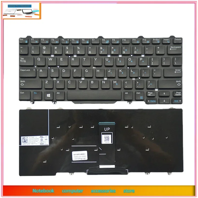 Сменная клавиатура для ноутбука Dell Latitude E5450 E5470 E7450 E7470 7480 7490 5480, без рамки, без указателя, без подсветки