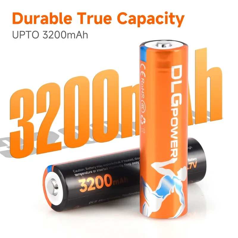 3.7V 18650 3200MAH Rechargeable Li-ion Battery DLGPOWER For Flashlight Toys Drones Power Tools Power Balancer Portable Fan