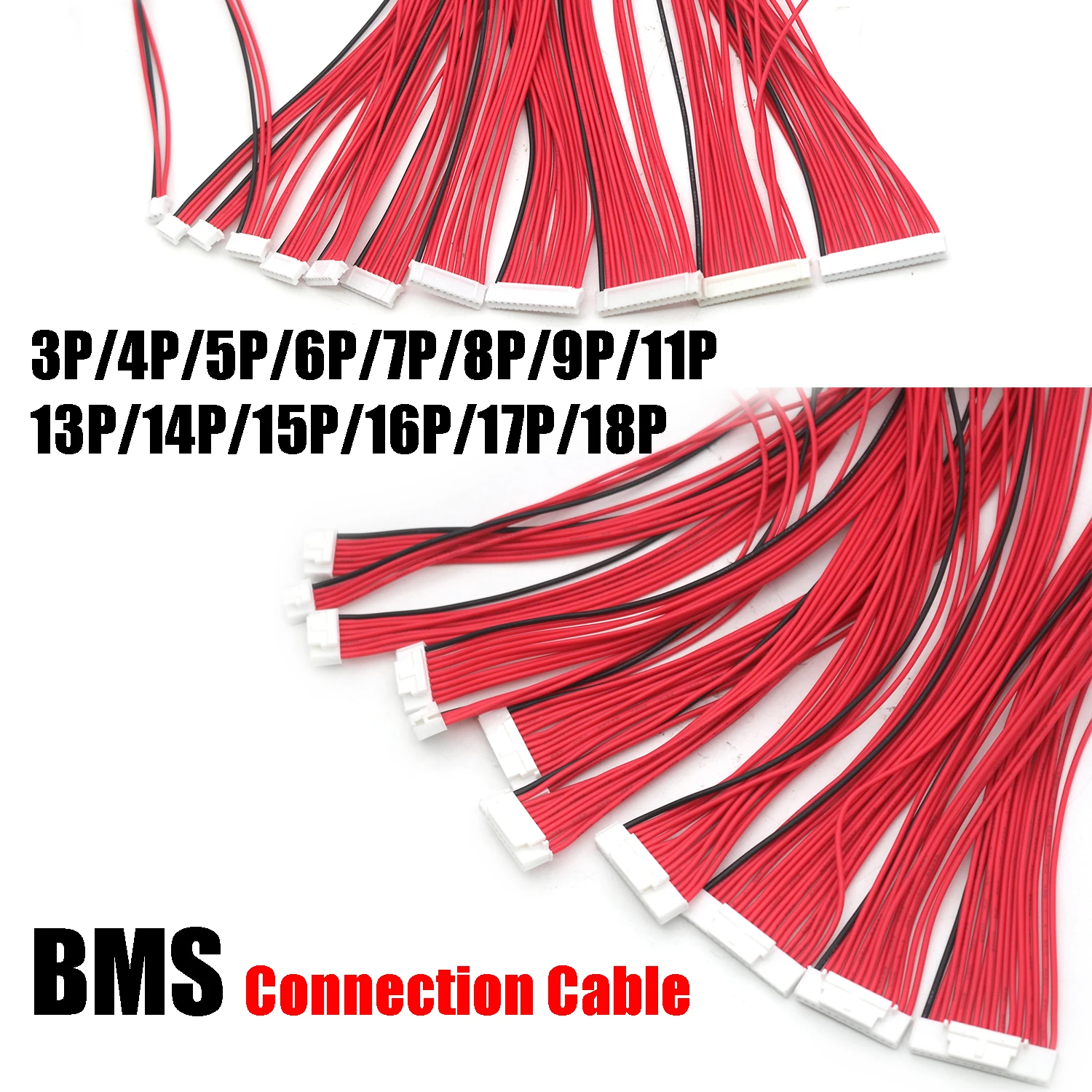 Placa da proteção da bateria do lítio, cabo do equilíbrio de BMS, fio de conexão, PIN 4S ~ 17S, 4P, 5P, 7P, 8P, 9P, 11P, 14P, 15P, 2,0 milímetros,