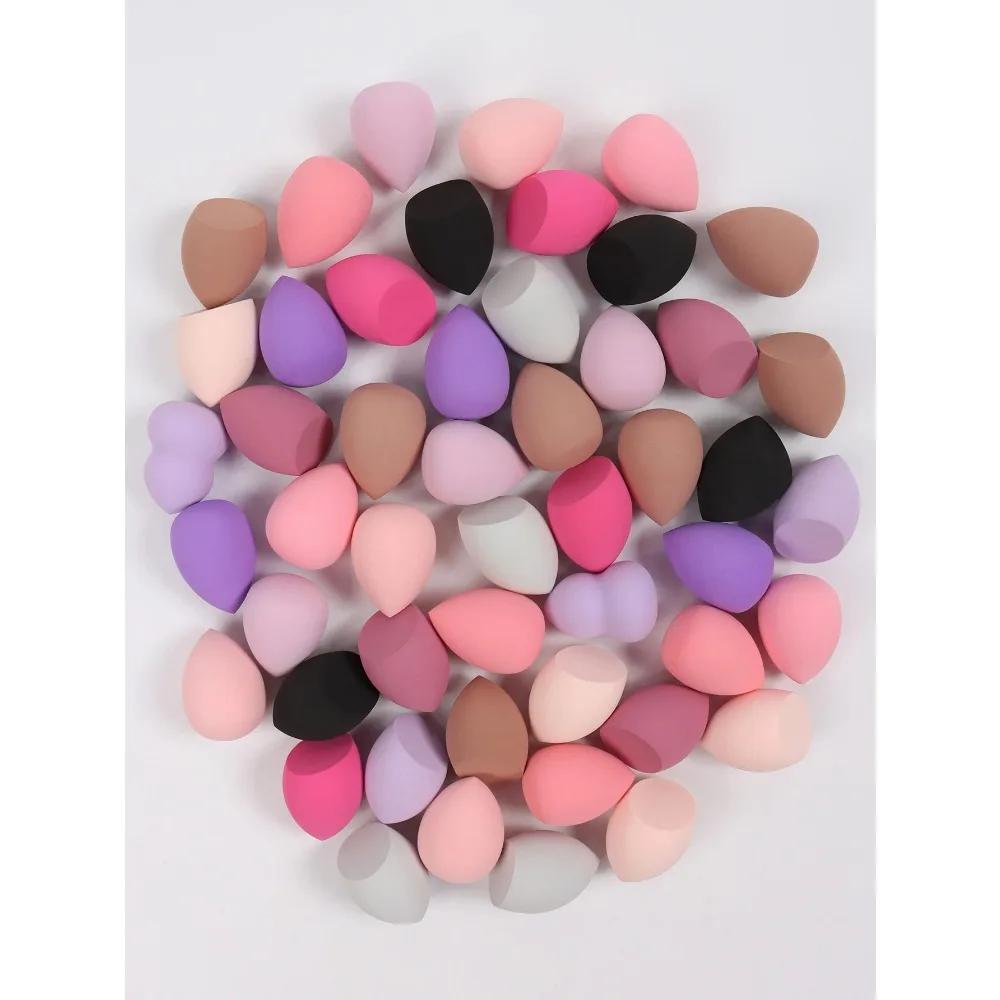 Esponja de Beleza 4x6, 6/12/24 Peças, Cores e Formatos Aleatórios, Aplicador de Maquiagem para Base Líquida, Creme e Pó, Ferramenta Cosmética