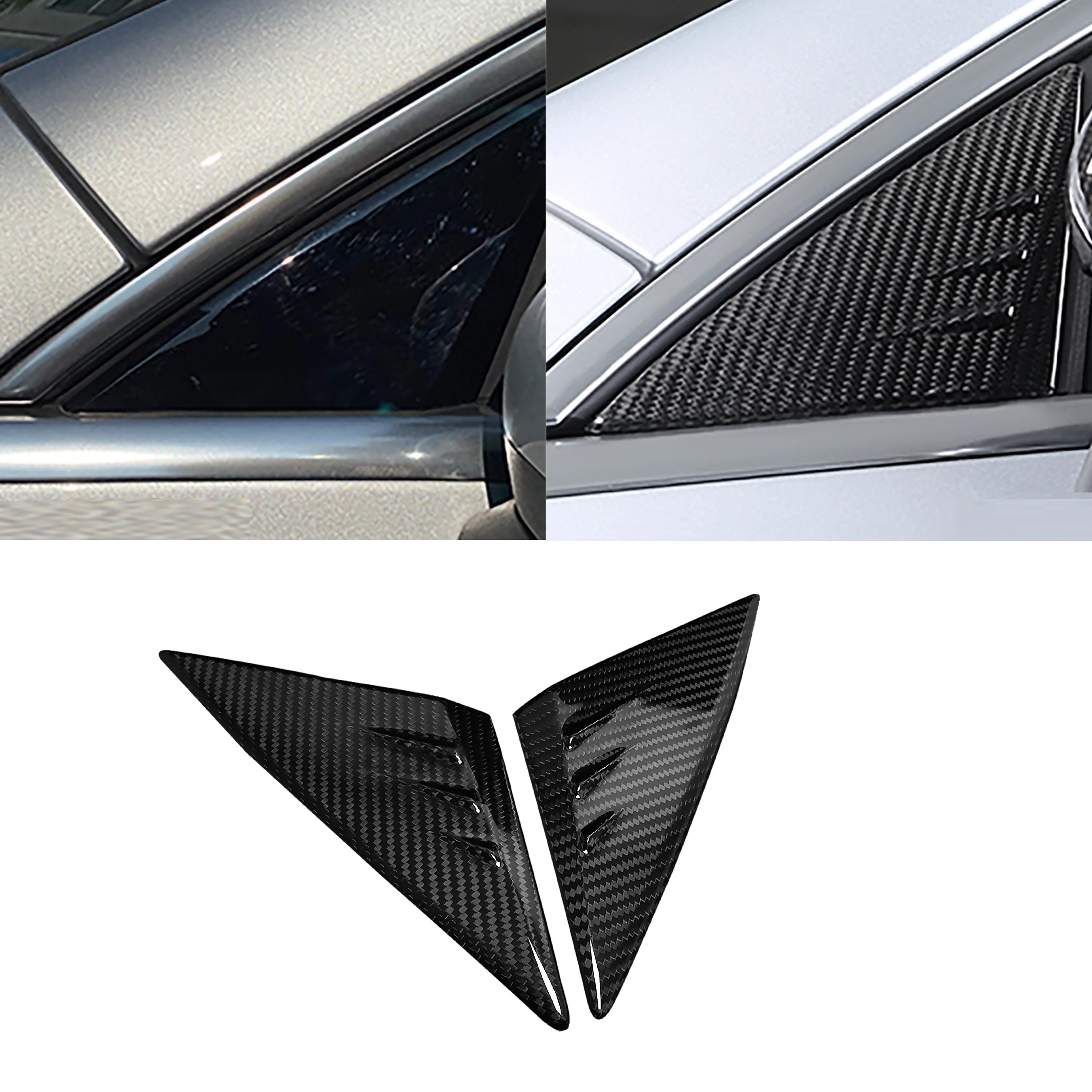 

Dry Carbon Fiber Car Front A-Pillar Triangle Cover Trim Fit For Bnez W118 CLA A Class CLA200/260/180 AMG