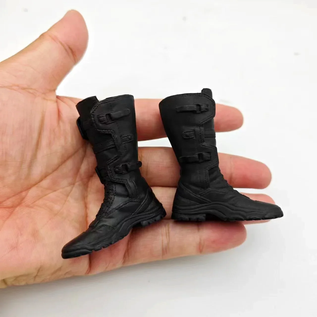 Black 1/6 Scale Male Soldier Hollow Boots Model Insert Shoes Combat Boots for12-inch Action Figure Doll Toy