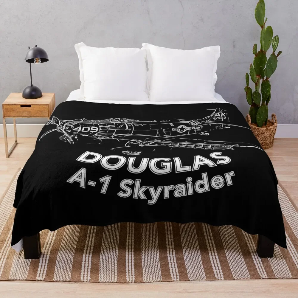 Douglas A-1 Skyraider Aircraft Throw Blanket Soft Plaid For Decorative Sofa Blankets