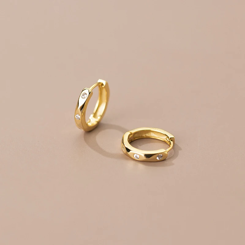 Modian Silver 925 Jewelry Minimalism Clear CZ Hoop Earrings for Women Sterling Silver 925 Anti-allergy Fine Jewelry Gifts