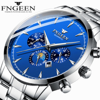 FNGEEN Men Black Watch Male Student Sports Waterproof Quartz Clock Relogio Masculino Reloj Hombre часы мужские For Men
